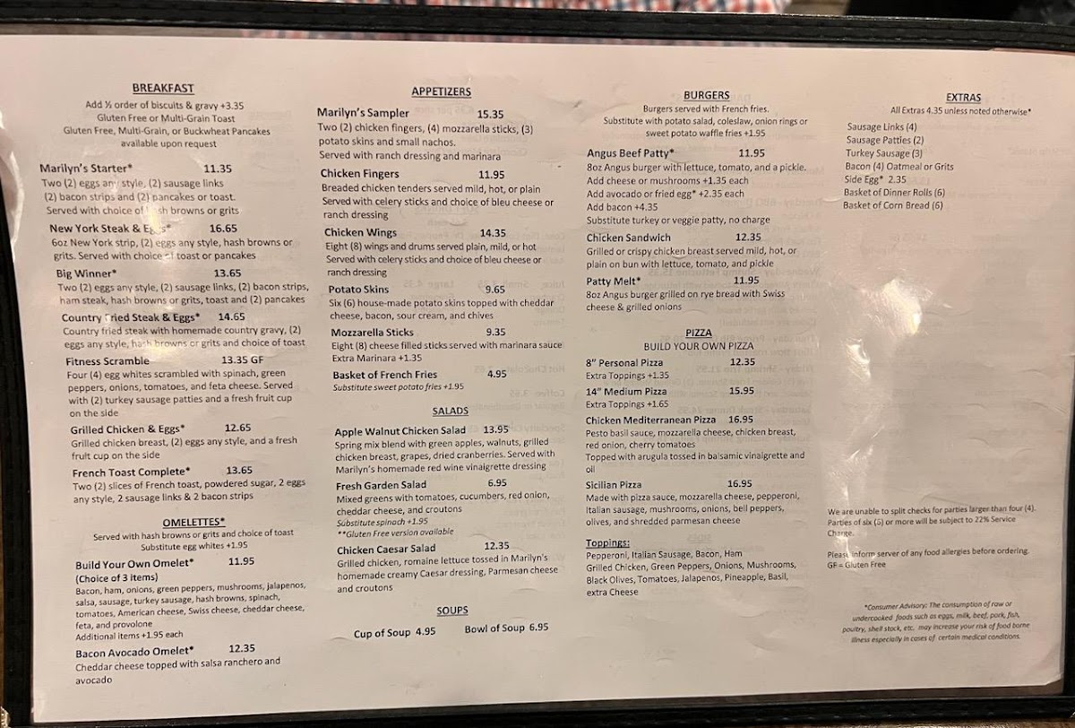Marilyn's Cafe Menu - Image 4
